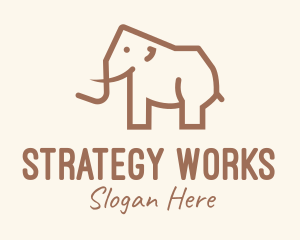 Brown Mammoth Elephant logo design