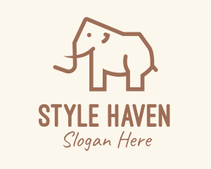 Brown Mammoth Elephant logo design