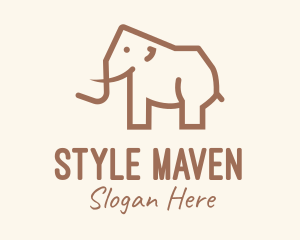 Brown Mammoth Elephant logo design