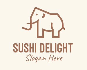 Brown Mammoth Elephant logo design