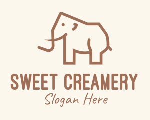 Brown Mammoth Elephant logo design