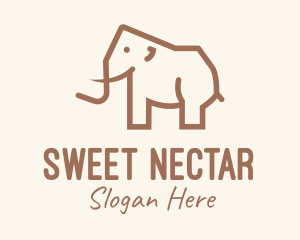 Brown Mammoth Elephant logo design