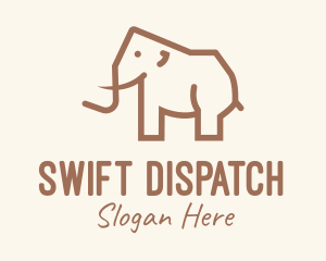 Brown Mammoth Elephant logo design