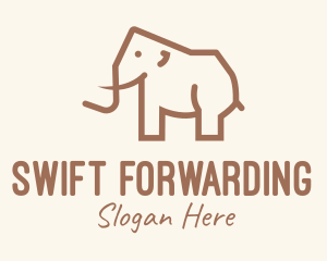 Brown Mammoth Elephant logo design