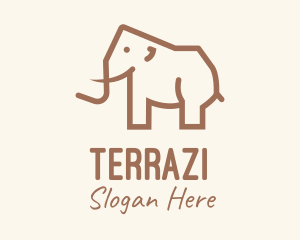 Brown Mammoth Elephant logo design