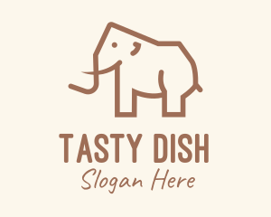 Brown Mammoth Elephant logo design