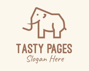 Brown Mammoth Elephant logo design