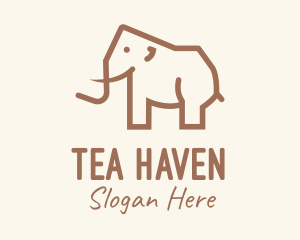 Brown Mammoth Elephant logo design