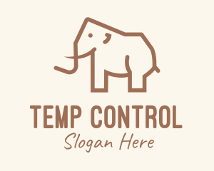 Brown Mammoth Elephant logo design