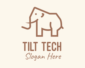 Brown Mammoth Elephant logo design