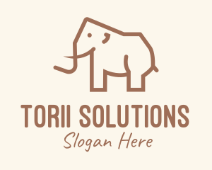 Brown Mammoth Elephant logo design