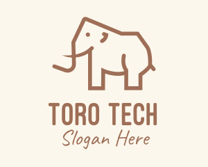 Brown Mammoth Elephant logo design