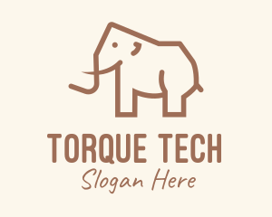 Brown Mammoth Elephant logo design