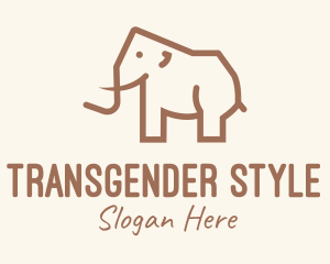 Brown Mammoth Elephant logo design