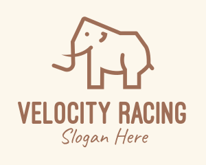 Brown Mammoth Elephant logo design