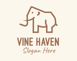 Brown Mammoth Elephant logo design