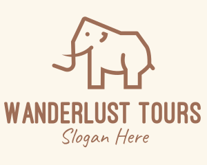 Brown Mammoth Elephant logo design