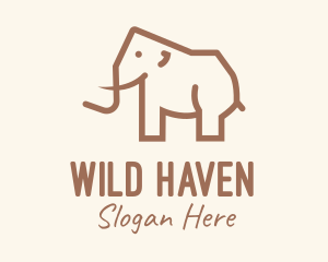 Brown Mammoth Elephant logo design