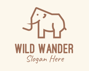 Brown Mammoth Elephant logo design