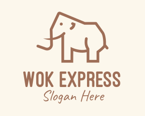 Brown Mammoth Elephant logo design