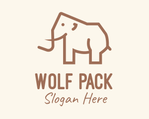 Brown Mammoth Elephant logo design