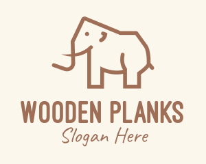 Brown Mammoth Elephant logo design