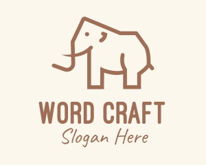 Brown Mammoth Elephant logo design