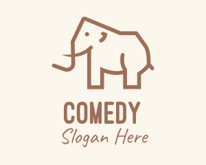 Brown Mammoth Elephant logo design