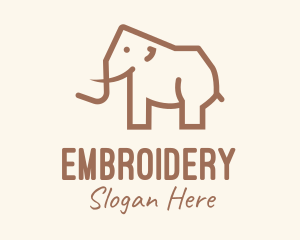 Brown Mammoth Elephant logo design