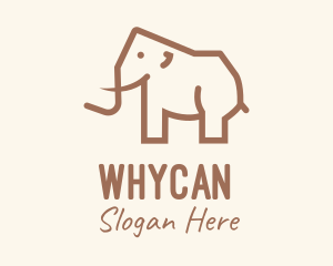 Brown Mammoth Elephant logo design