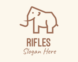 Brown Mammoth Elephant logo design