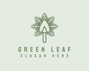 Nature Leaf Shovel logo design