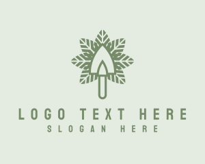 Farm - Nature Leaf Shovel logo design
