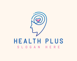 Mental Health Heart Brain logo design