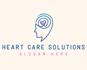 Mental Health Heart Brain logo design