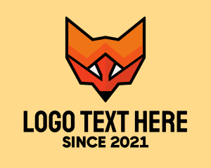 Orange Modern Fox Mascot Logo