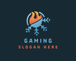 Heat - Cold Snowflake Heat logo design