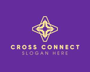 Cross - Geometric Cross Star logo design