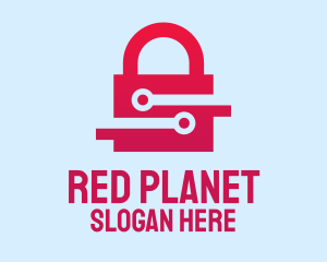 Red Electric Lock  logo design