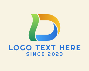 Color - Digital Colorful Letter D Company logo design