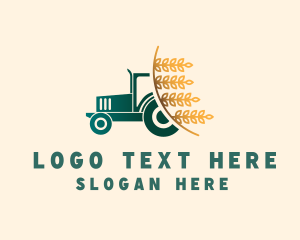 Tractor - Wheat Farm Tractor logo design