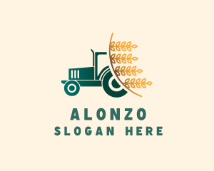 Wheat Farm Tractor logo design