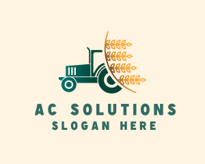 Wheat Farm Tractor logo design