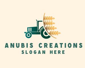 Wheat Farm Tractor logo design