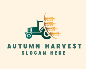 Wheat Farm Tractor logo design