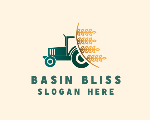 Wheat Farm Tractor logo design