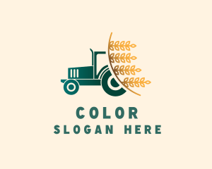 Vegan - Wheat Farm Tractor logo design