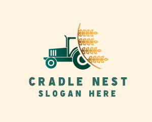 Wheat Farm Tractor logo design