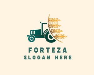 Wheat Farm Tractor logo design