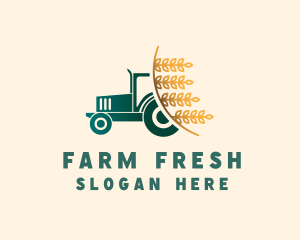 Wheat Farm Tractor logo design